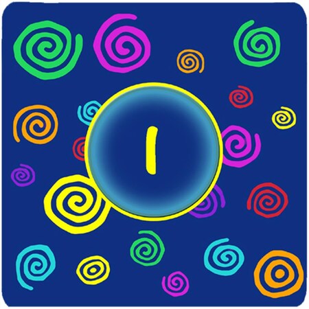 Carolines Treasures Monogram - Blue Swirls Foam Coasters Initial Letter I- Set of 4 CJ1011-IFC